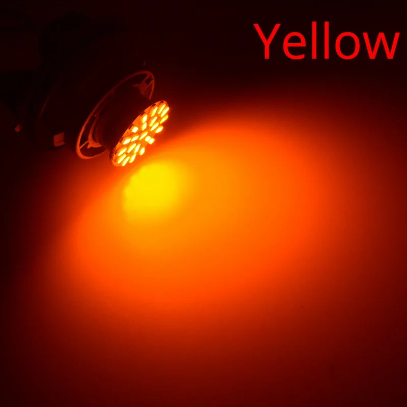 10X1157 BAY15D 1156 BA15S 3014 22 SMD белый красный тормозной сигнал поворота Задний светильник авто светодиодный клиновой угловой светильник DC 12V парковочная лампа Led - Испускаемый цвет: Цвет: желтый
