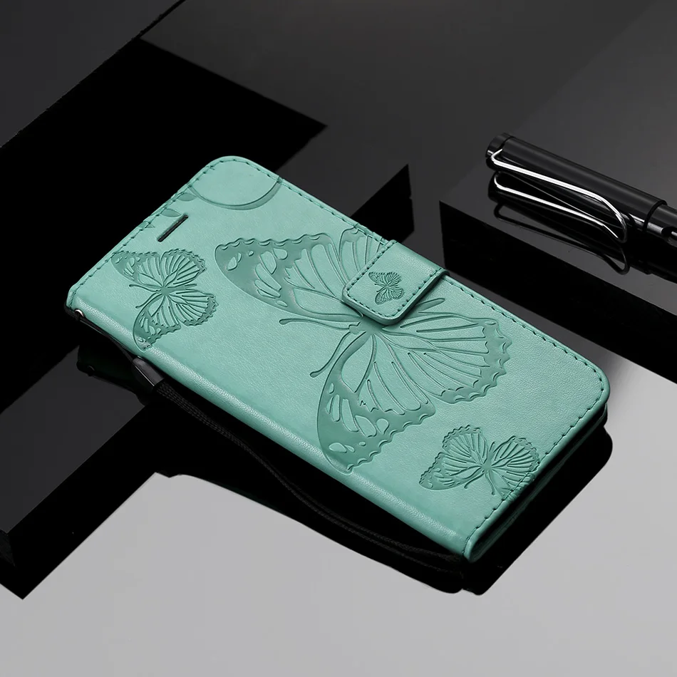 Etui Leder Brieftasche Flip Case für Samsung Galaxy S21 Ultra S20 FE S10 S9 S8 Plus S7 Edge Schmetterling Blumenmuster Telefon_voghion.com