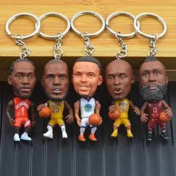 

Mini Figures 3D Sports Basketball Key Chain Fashion Keychains For Men Women Kids School Key Ring Chain llavero Trinket Gift