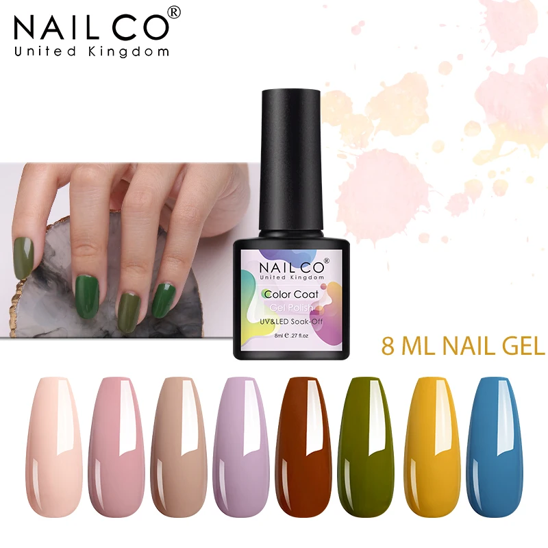 

NAILCO Colors Gel Nail Polish Autumn and Winter 8ML Soak Off UV LED Gel Varnish Semi Permanant Lacquer 2pcs Base Coat Top Coat