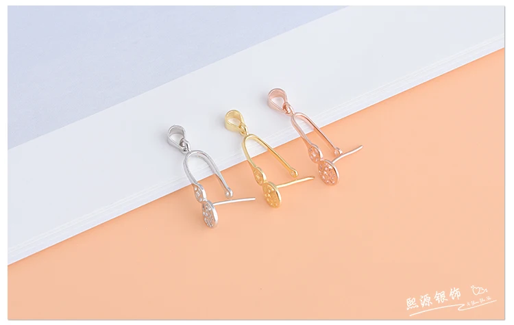 S925 sterling silver DIY accessories, safety buckle buckle amber beeswax jade pendant clasp head clip
