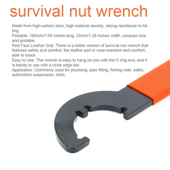 

Portable Suspension Ergonomic Locknut Spanner Survival Nut Wrench Removal Tighten Universal Handheld Repairing High Carbon Steel