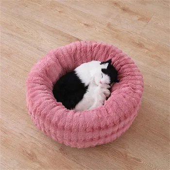 

Warm Plush Dog Bed Round Pet Cushion For Small Medium Large Dogs Cat Winter Dog Kennel Puppy Mat Pet Bed