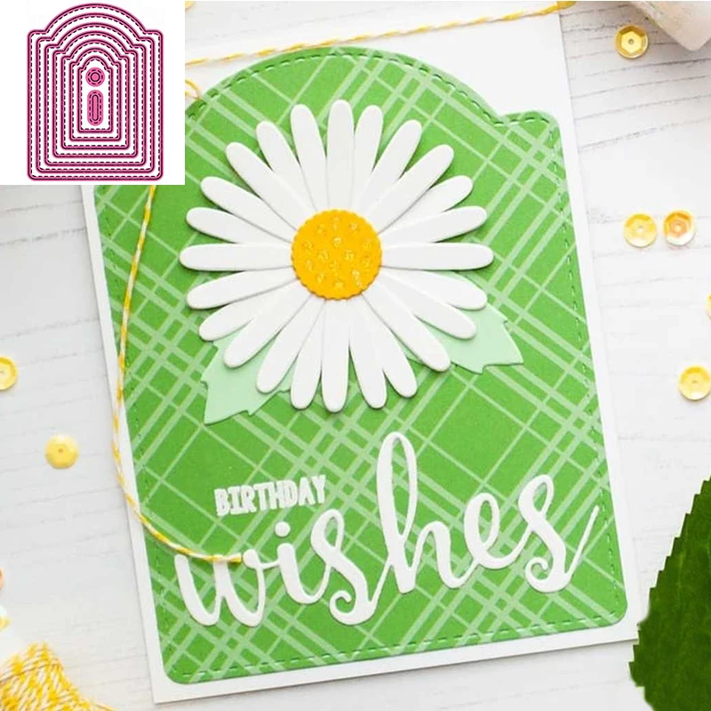 

Layered Arch Circle Geometry Tags Metal Cutting Dies Set 2021 DIY Scrapbooking Embossing Dies Hot Sale Making Template