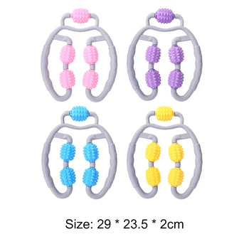 

5 Wheels Roller Ring Relaxer Thin Leg Muscle Foam Shaft Hand Arms Neck Massage Muscle Massage Tool Body Exercising