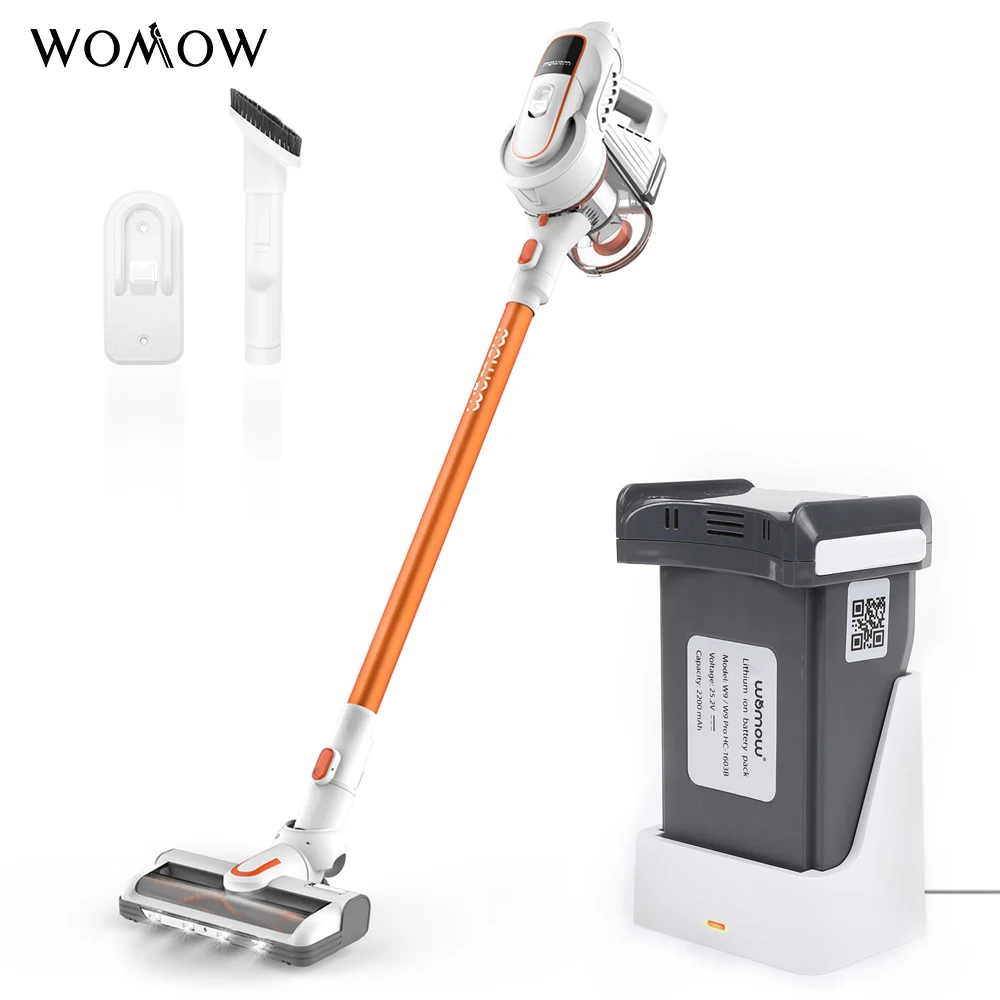 

Womow W9 Pro Cordless Wireless Vacuum Cleaner 2 Detachable Batteries Strong Suction 2-in-1 Stick Handheld Stick Vacuum Cleaner