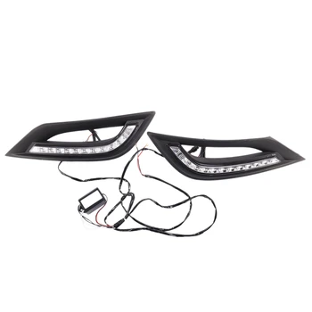 

12V Car LED DRL Daytime Running Lights Driving Fog Lamp Controller Wiring Pair for Hyundai I45 Sonata 2011-2014