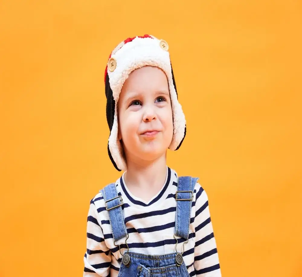 Модная Милая хлопковая детская зимняя вязаная шапка с флисовой подкладкой для маленьких мальчиков; шапка-ушанка; теплая шапка с черепом