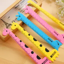 Règle en plastique, girafe, Animal de dessin animé mignon, papeterie scolaire pour enfants étudiants, cadeau 