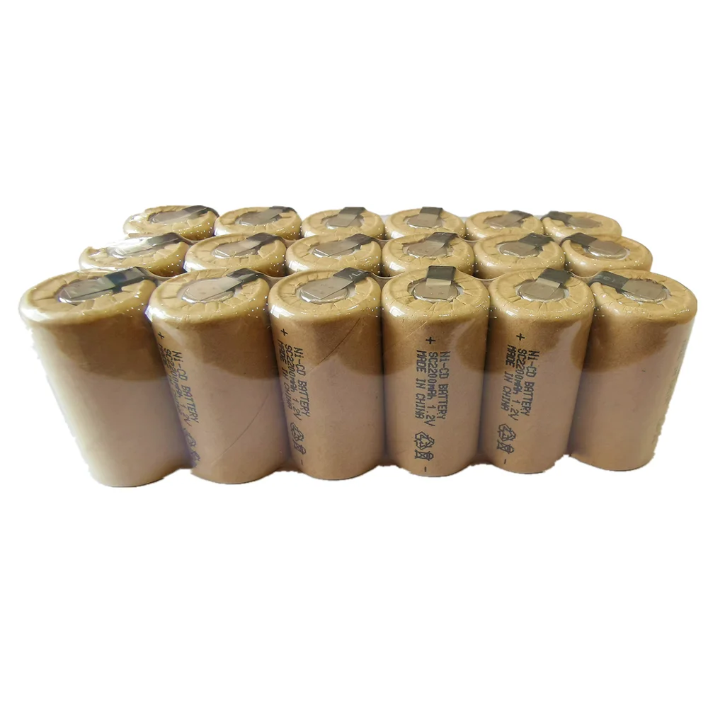 18 шт SC 2200mah 1,2 v аккумулятор NICD аккумуляторы для электрической отвертки электрическая дрель 4,25 см* 2,2 см для электроинструментов