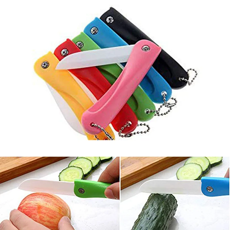 

Cutlery Cutter Pare Peel Fold Cut Slice Blade Ceramic Pocket Knife Lunch Bird Picnic Peeler box bag Vegetable Kitchen Mini Fruit