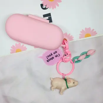 

Silicone Cover for Samsung Galaxy Buds 2019 Case Cute Pig Cases Funny Cartoon Keyring Headset Cover for Galaxy Buds