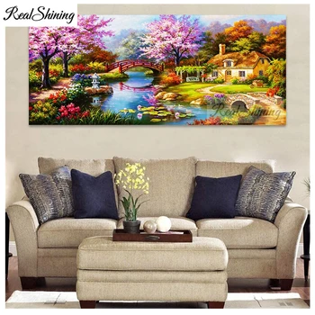 

large size sakuras flower trees 5d Diamond Painting full square round Diamond Embroidery diy handmake cross Stitch F486