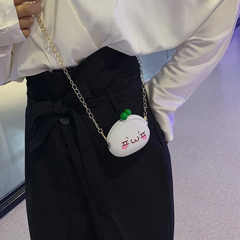 

2019 Japanese Korean New Style Silica Gel Circle Purse Cartoon Cute Clutch Key Chain Shoulder Bag