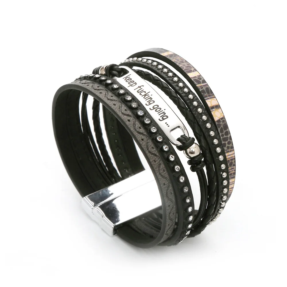 Artilady, браслеты из нержавеющей стали для женщин, кожаный браслет, новая мода, обёрточная бумага, браслет, очаровательные браслеты