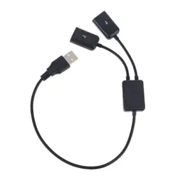 Usb otg hub cabo usb 2.0 macho para dupla fêmea plug adaptador conversor cabo linha m3gd