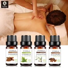 Aceites esenciales puros pirrla de 10ml, difusor de eucalipto y bergamota Clove, humidificador de manzanilla con masaje, aceite esencial de aromaterapia
