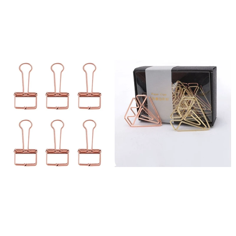 

Bookmark Diamond Clip Rose Gold Clip Gold Staples Stationery Befriend Metal Paper Clip & Rose Gold Hollowed Out Design Binder Cl