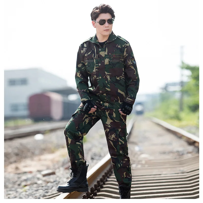 

Camouflage Suits Men's Set Women Spring Autumn Wear Thickened Wear-Resistant Military Training Work Military Outdoor uniforms