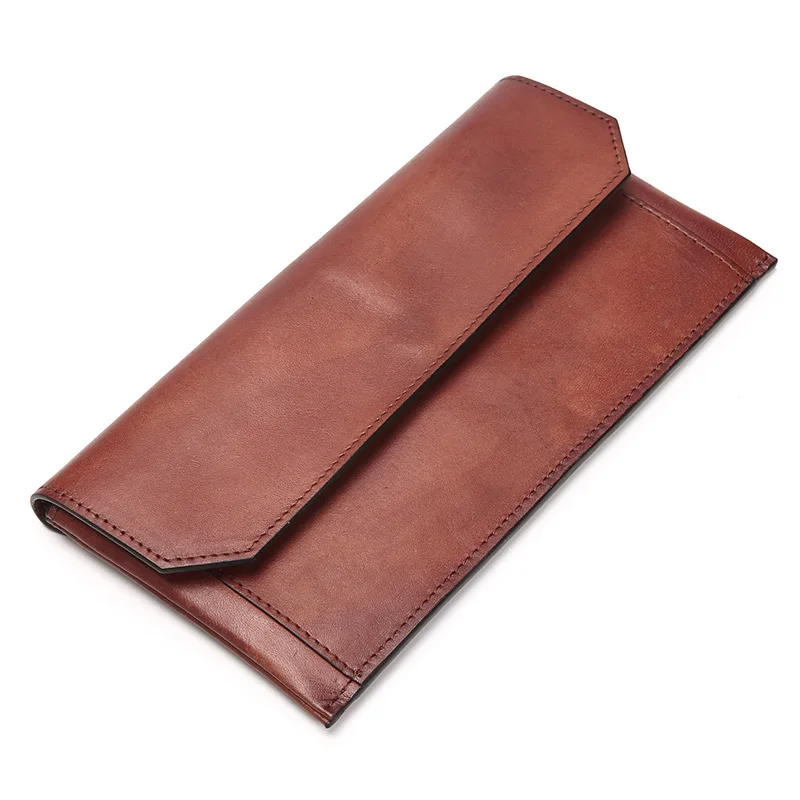 

MEN'S Wallet Genuine Leather Long Skeleton-skin Wallet Full-grain Leather Casual Handbag Crafts Leather Wallet