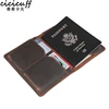 Passport Cover Genuine Leather Driver License Bag Crazy Horse Leather Car Driving Document Credit Card Holder Purse Wallet Case ► Photo 2/6