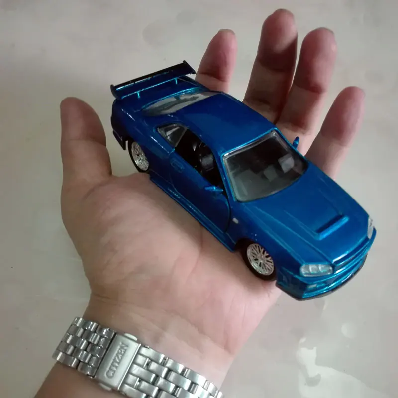 JADA 1/32 масштабные автомобильные игрушки Nissan Skyline GTR R34 литая металлическая модель автомобиля игрушка для подарка/детей/коллекции