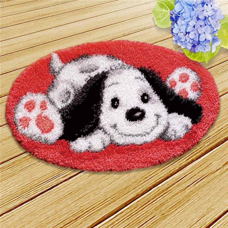 Prajna Carpet Embroidery Latch Hook Kit Cartoon Animal undefined Latch Hook Rug Button Pad Package Smyrna Package Carpet DIY knitting needle art Needle Arts & Craft