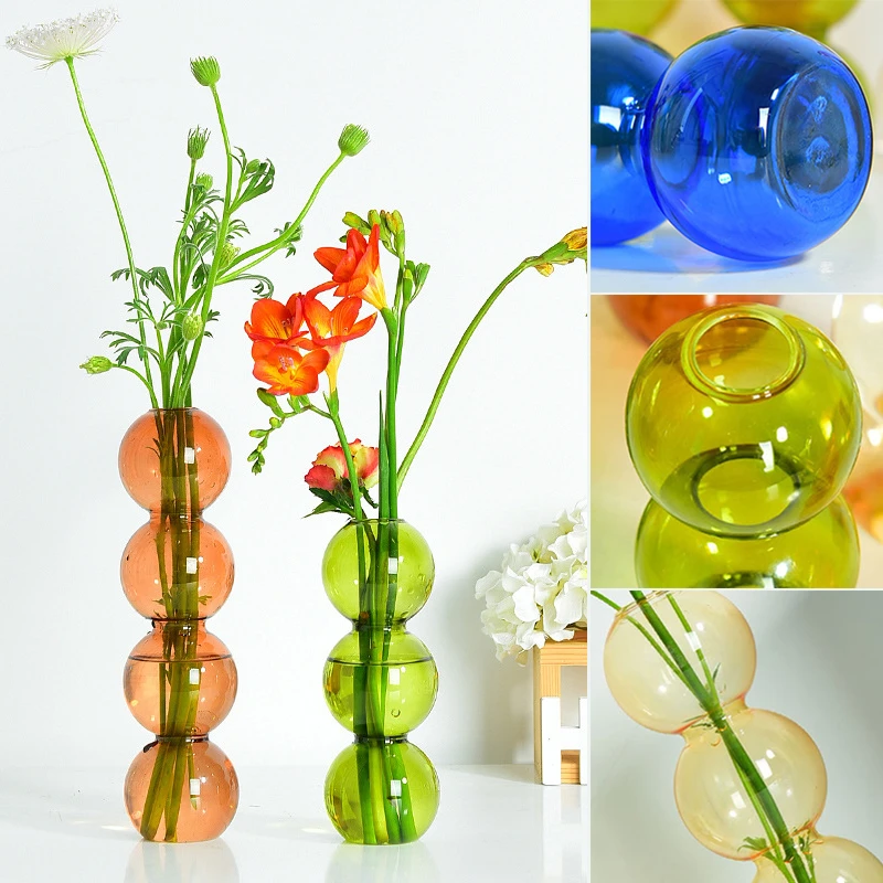 Eenvoudige Bubble Hydrocultuur Bolvormige Glazen Transparante Kleur Bloemstuk Tafel Decoratie Ornamenten Gq Gq|Vazen| - AliExpress