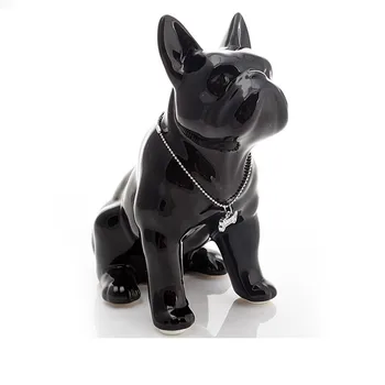 

Sales Ceramic French Bulldog Dog Statue Home Decor Crafts Objects Ornament Porcelain Animal Figurine Garden Decoration L3409
