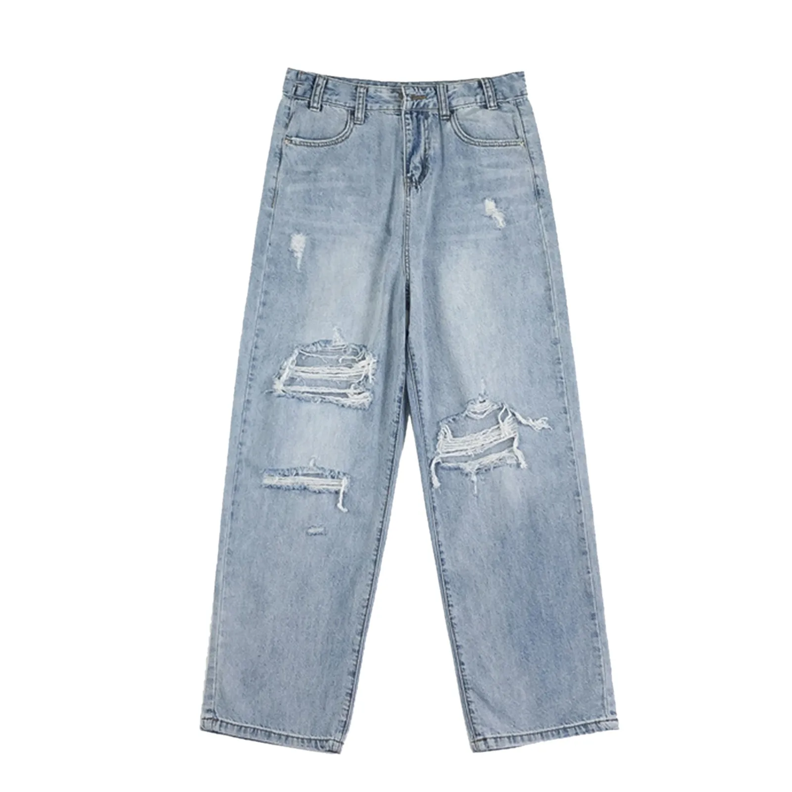 Men's Fashion Comfortable Plus-Size Loose Jeans Street Wide Leg Trousers Casual Loose Pants джинсы для мужчин   джинсы женские 2