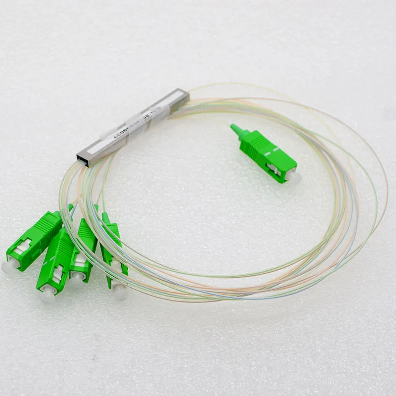 10pcs New Mini PLC Fiber Optical Splitter SC/UPC/APC1:4 Single Mode 1260~1650nm Optical Fiber Splitter Special Wholesale