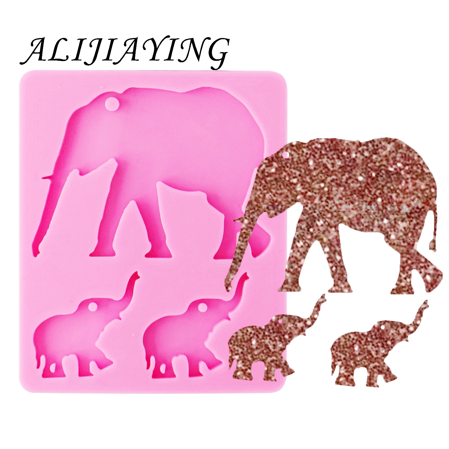 Elephant dinosaur owl shark chicken family mother/baby silicone mold for keychain resin Craft DIY epoxy jewelry DY0078
