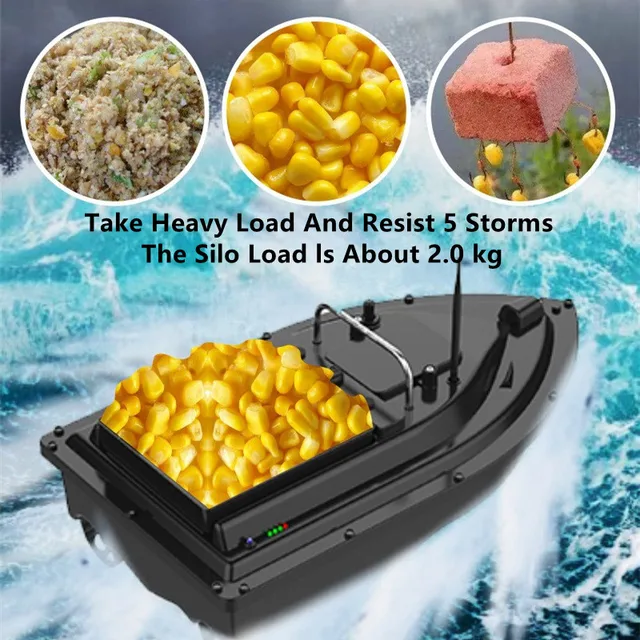 16 GPS Nest Waterproof High Speed Remote Control RC Bait Boat 2KG Loading 500M Fixed-Speed Cruise Night Light RC Fishing Boat 3