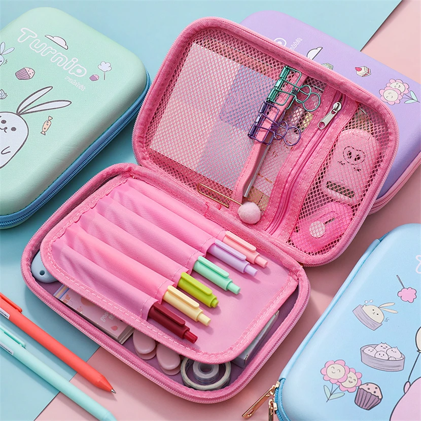 Estuches kawaii para lápices, escolares de gran capacidad, color rosa, zak plumier scolaire fille estojo escola rabbit penbox|Estuches escolares| -