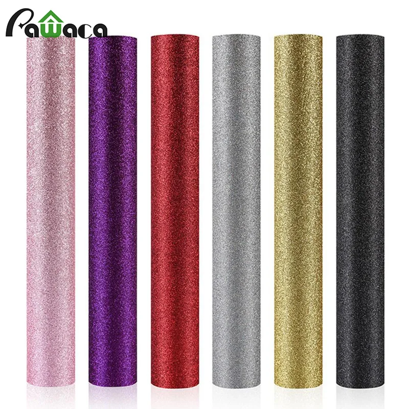 

Craft Adhesive Glitter HTV Heat Transfer Vinyl Rolls Iron on Film DIY HTV Vinyl for Heat Press Machine T-shirt Clothes Textiles