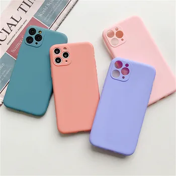 

moskado Camera Protection Candy Color Phone Cover For iPhone 11 X XR XS Max 6S 7 8 7Plus Soft Silicone TPU Back Case Matte Cover