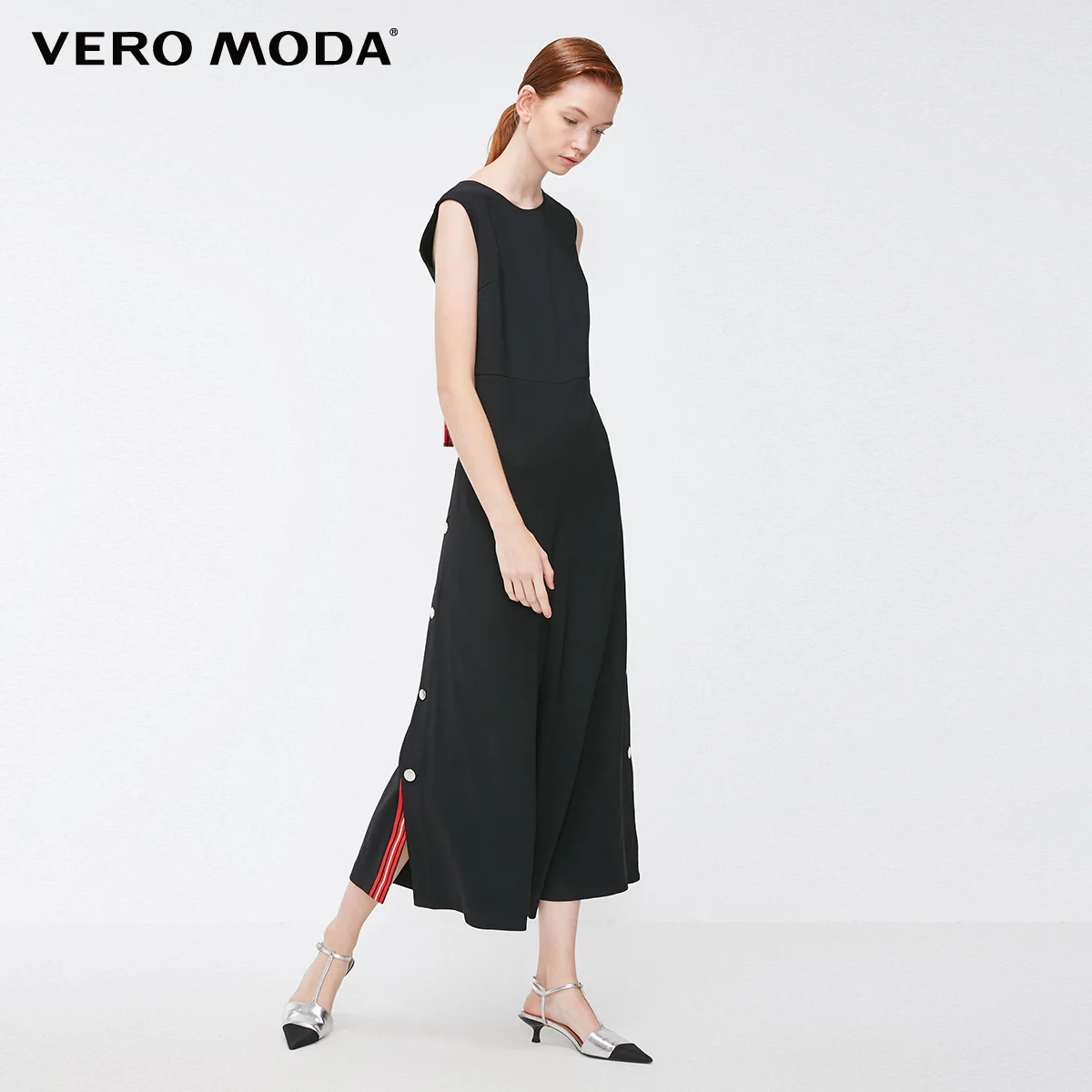 Vero Moda, Новые поступления, укороченный комбинезон со скрытыми пуговицами и шнуровкой сзади | 318444502