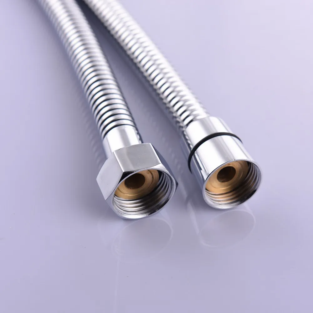 

Gold Plated Contact Stainless Steel Encryption Sprinkler Hose Hand-Held Shower Heads Explosion-Proof Hose Extension 3 M outside