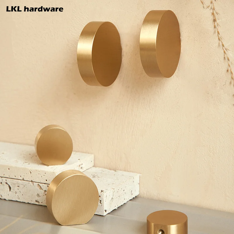 

Nordic Simple American Cabinet Drawer Wardrobe Door Pure Copper Gold Light Luxury Solid Brass Furniture Pen