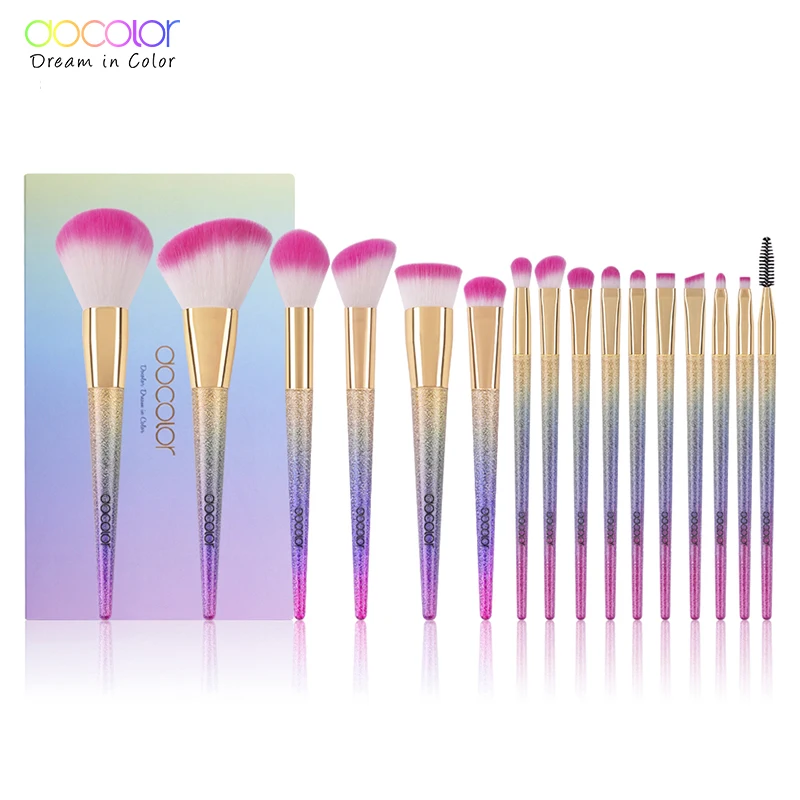 

New Arrival Docolor 10PCS Makeup Brushes Fantasy Set Foundation Powder Eyeshadow Kits Gradient color makeup brush set