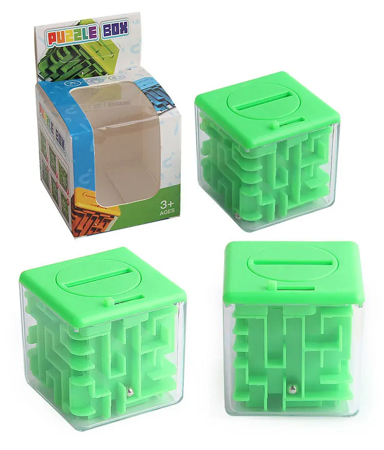 3D куб лабиринт-головоломка коробка для денег и монет коробка экономия денег копилка коробка для хранения монет мозговой шторм игра подарок игрушка для малыша
