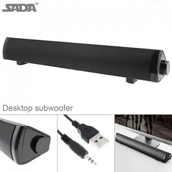 

SADA V-105 Multi-media Soundbars Speaker Mobile Phone Computer Mini Strip Speaker with 2Speakers Units and Stereo Surround Sound