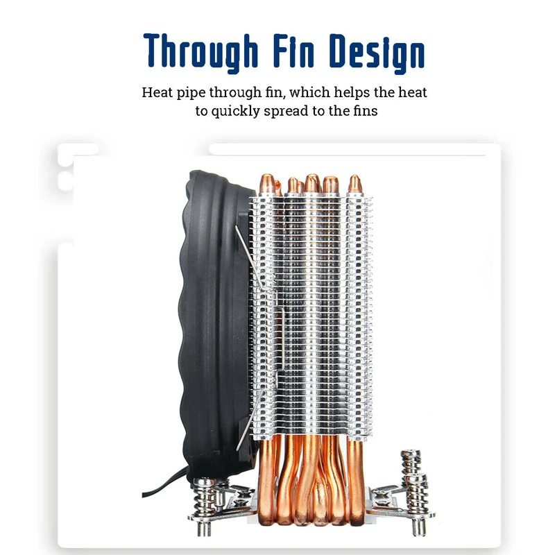 Процессорный кулер 6 тепловым стержнем heat pipe 120 мм Rgb вентилятор для Lga 775/1150/1151/1155/1156/1366 Au
