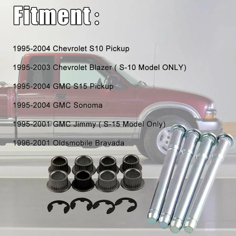 Auto Door Hinge Pins Steel Bushings For Chevy S10 GMC S15 1994 2004