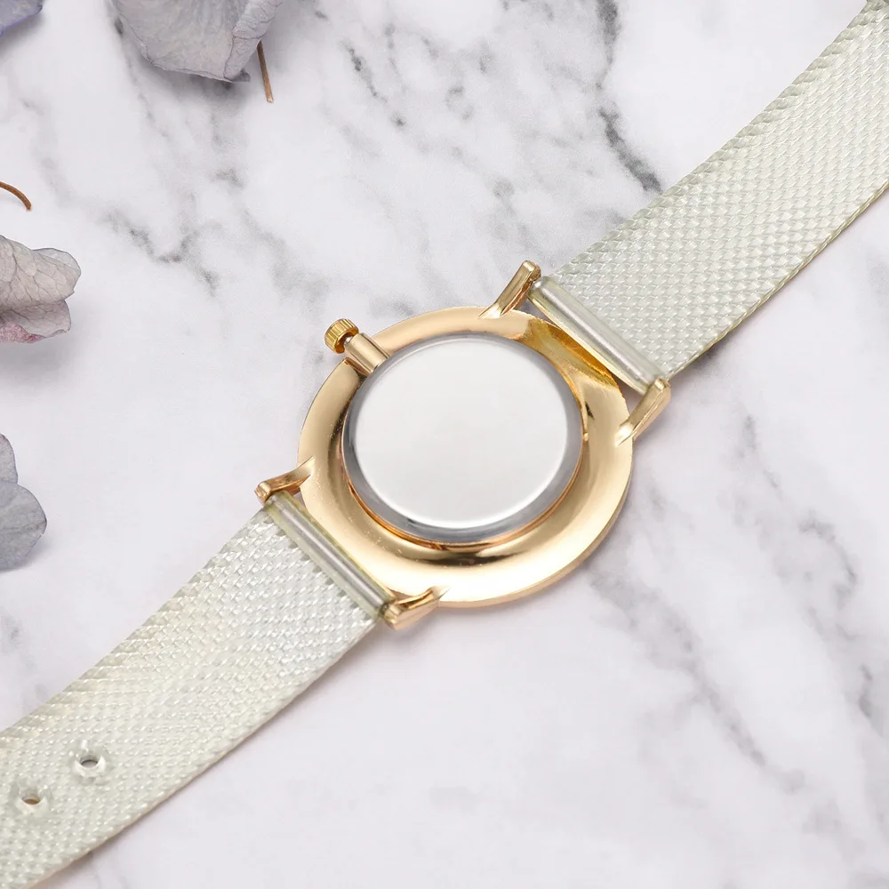 

Fashion Creative PU Strip Watch Korean-style Cool Blue Watch Needles Watch Ultra-Thin Silicone Watch Strap Watch