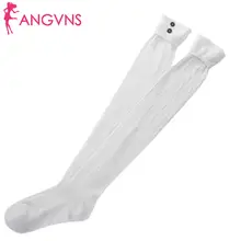 Для женщин Повседневное Ткань Кнопка эластичные сапоги до колена гольфы