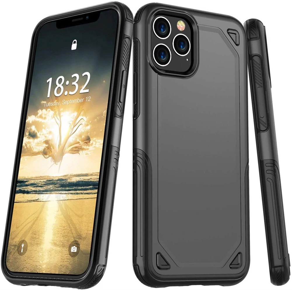 Military Shockproof Armor Phone Case For iPhone X XS 11 Pro Max XR 7 8 6 6S Plus Hybrid PC+Silicone Slim Rugged Protective Cover iphone 11 Pro Max  silicone case