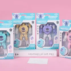 Criativo dia das crianças quebra cabeça deformação personagem brinquedo menino menina estudante presente robô relógio eletrônico brinquedos sensoriais