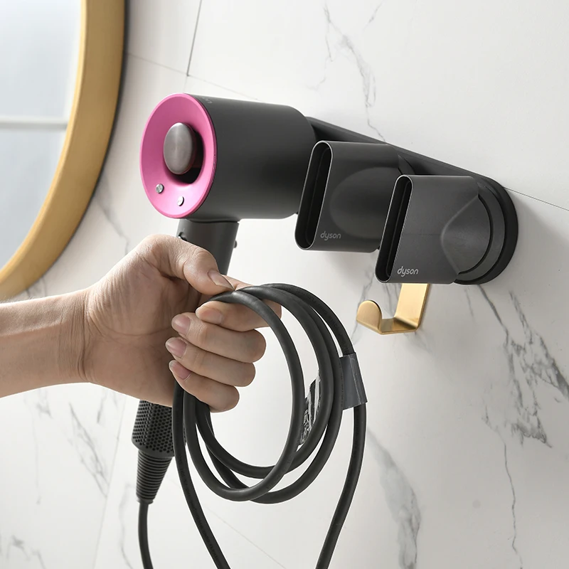 Dyson Фен Держатель Алюминиевый Настенный Кронштейн фен стойка Dyson черный Hairdrye вешалка для хранения вешалок Ванная Комната Полка Органайзер