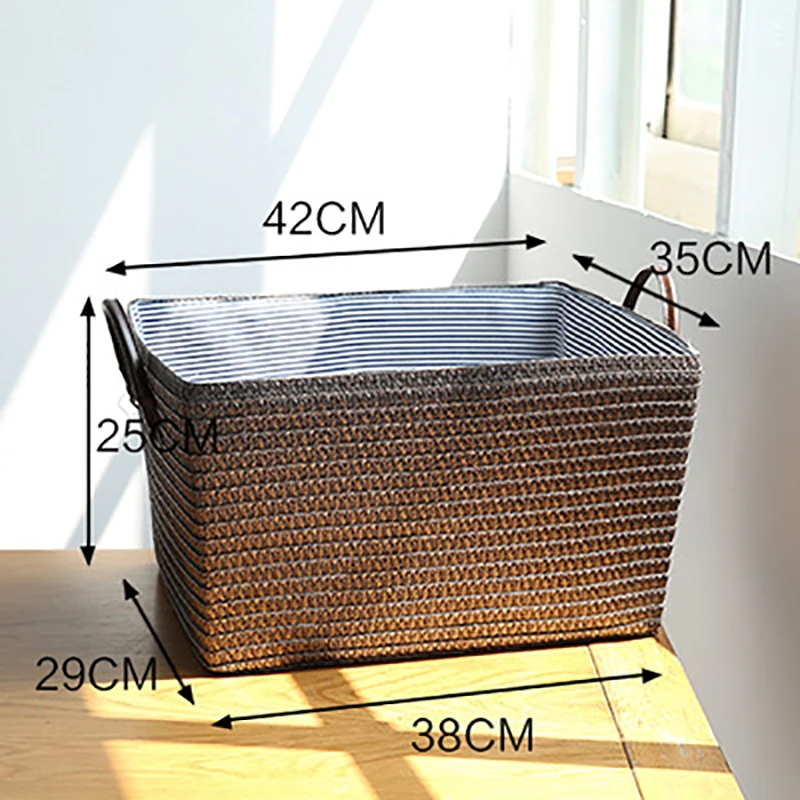 Brown Kids Bathroom Dirty Laundry Basket Organizer Basket Game Room Wardrobe Toy Storage Pouch with Double Handle - Color: Brown